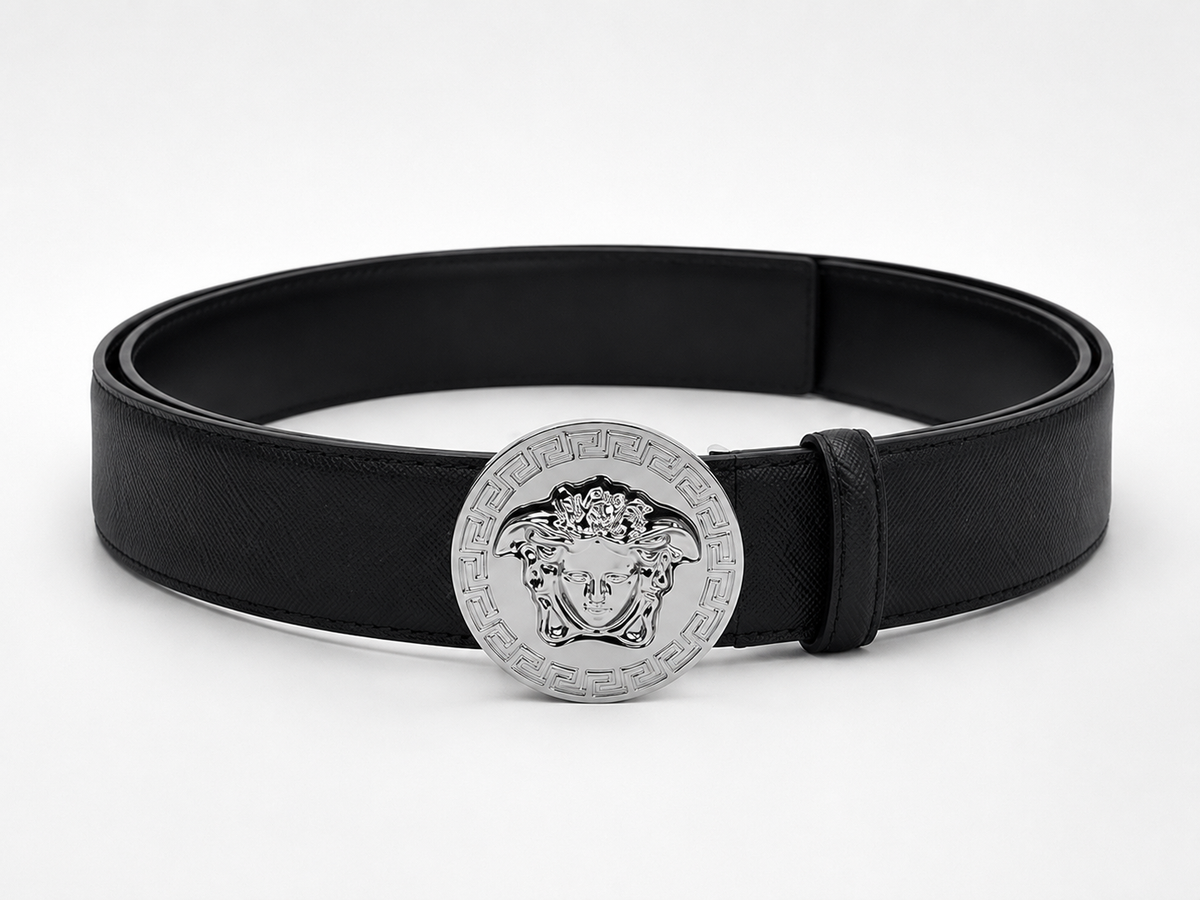 Black/ None observed Silver-Tone Buckle Belt - Product image 1