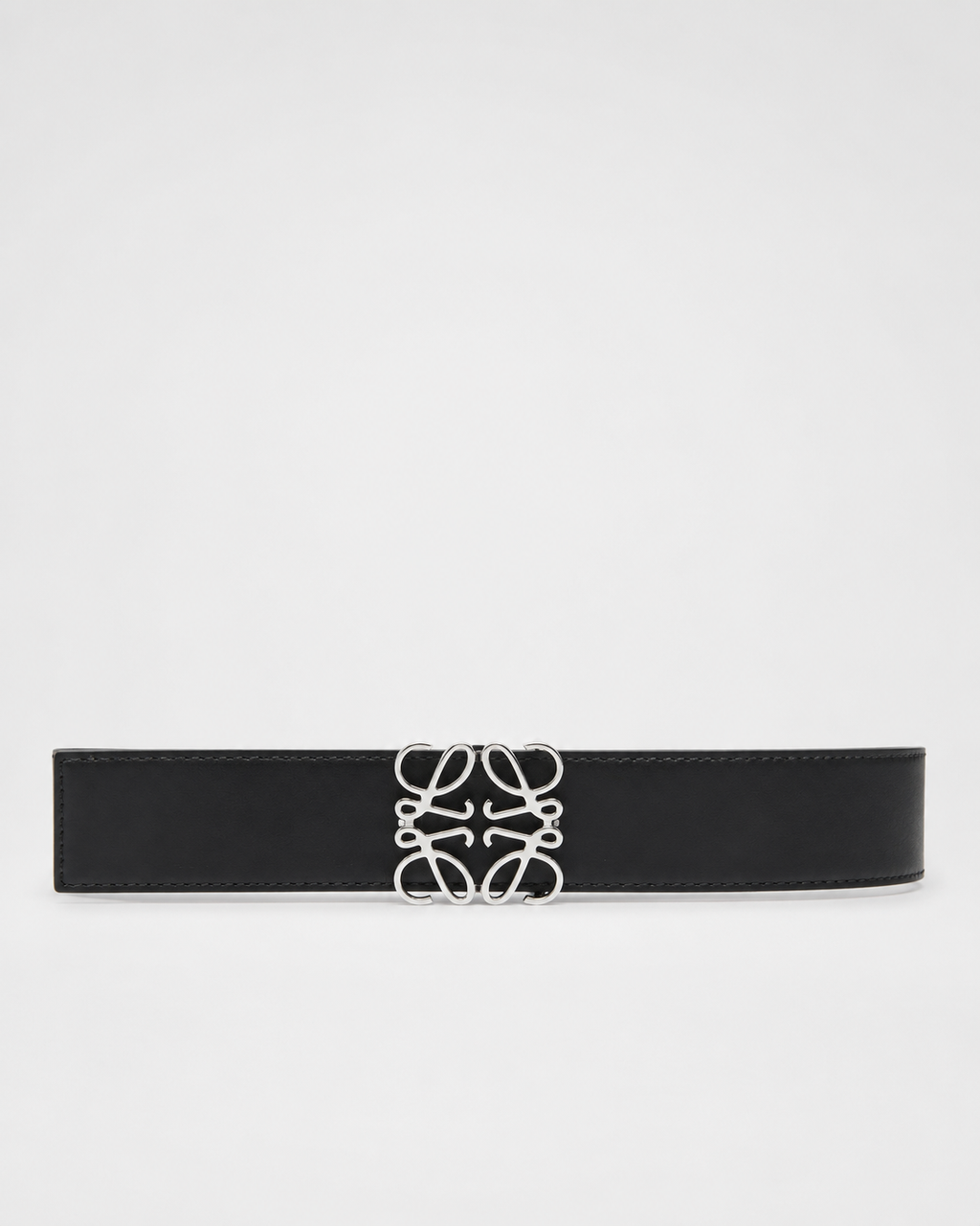 Black/ Dark blue Reversible Silver-Tone Buckle Belt - Product image 1