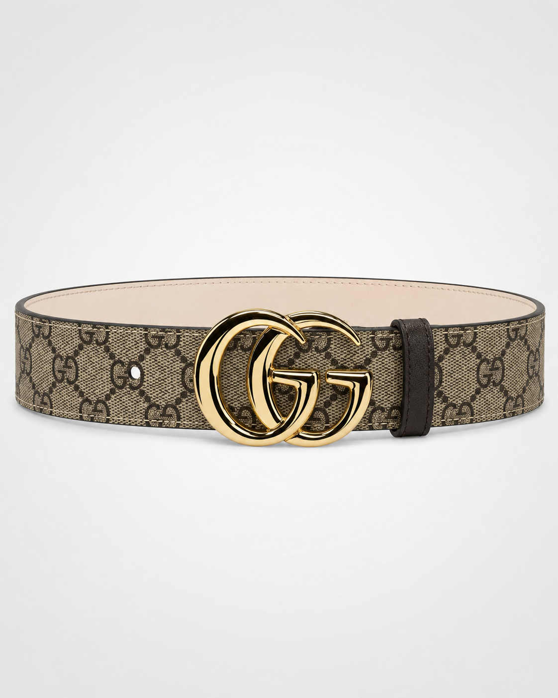 Brown/ beige/ Dark brown/ black Gold-Tone Buckle Belt - Product image 1
