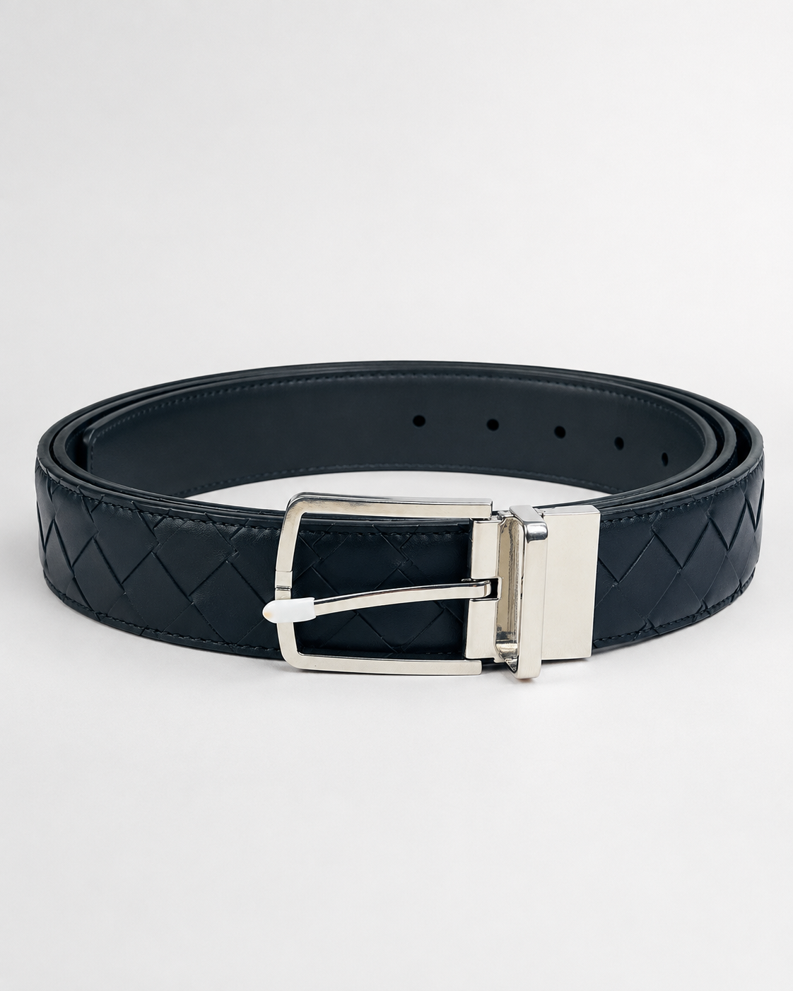 Black Reversible Silver-Tone Buckle Belt - Product image 1