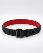 CL — Black/ Red inner lining Dark Metal Buckle Belt