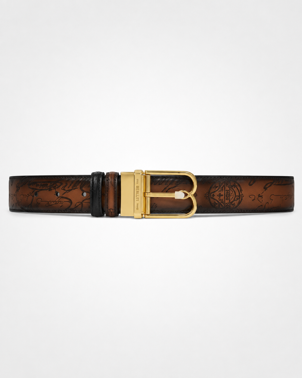 Brown/ Black Reversible Gold-Tone Buckle Belt - Product image 1