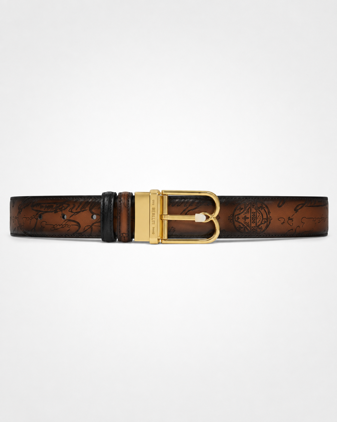 Brown/ Black Reversible Gold-Tone Buckle Belt - Product image 1