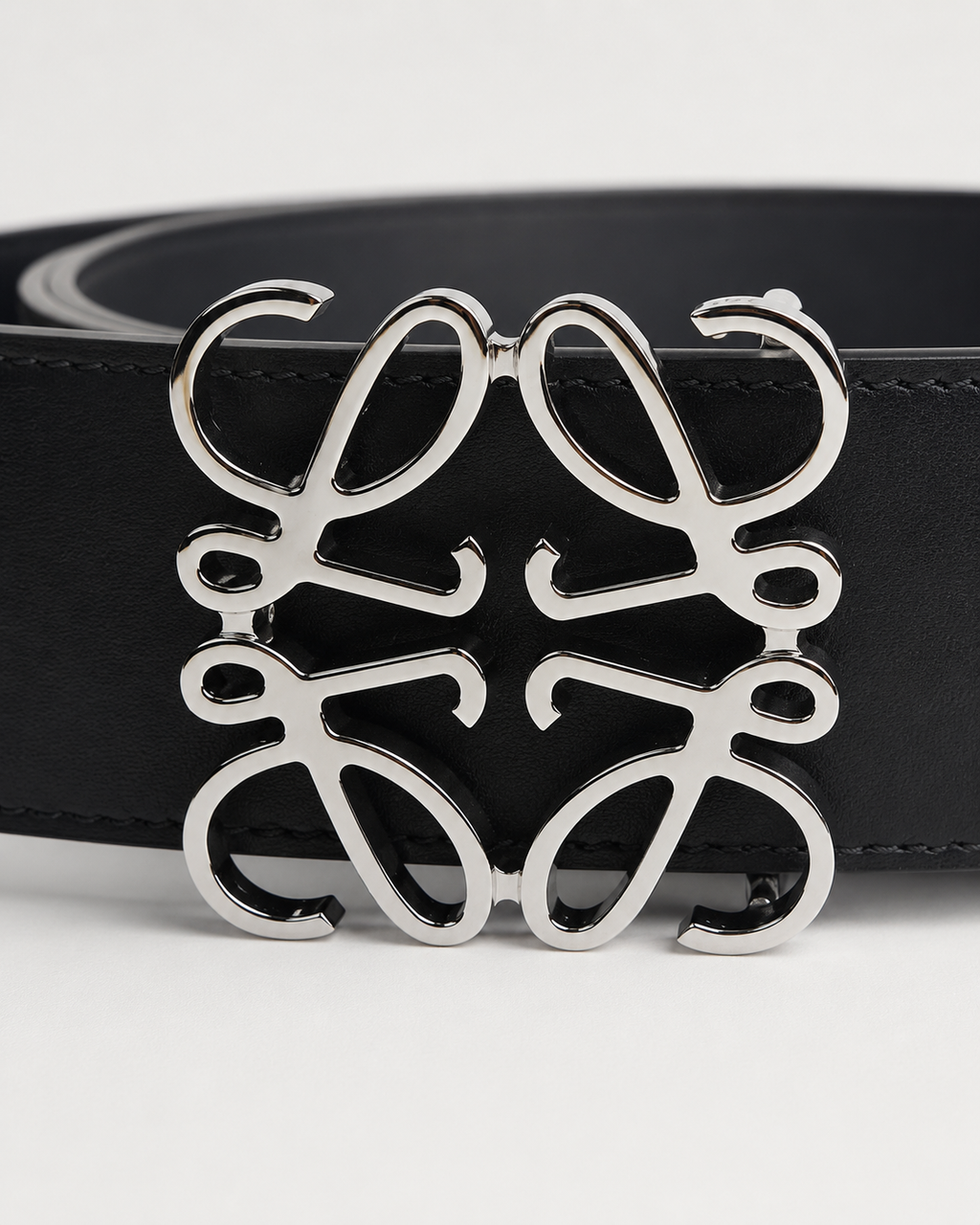 Black/ Dark blue Reversible Silver-Tone Buckle Belt - Product image 2