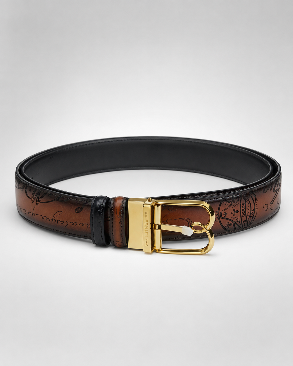 Brown/ Black Reversible Gold-Tone Buckle Belt - Product image 2