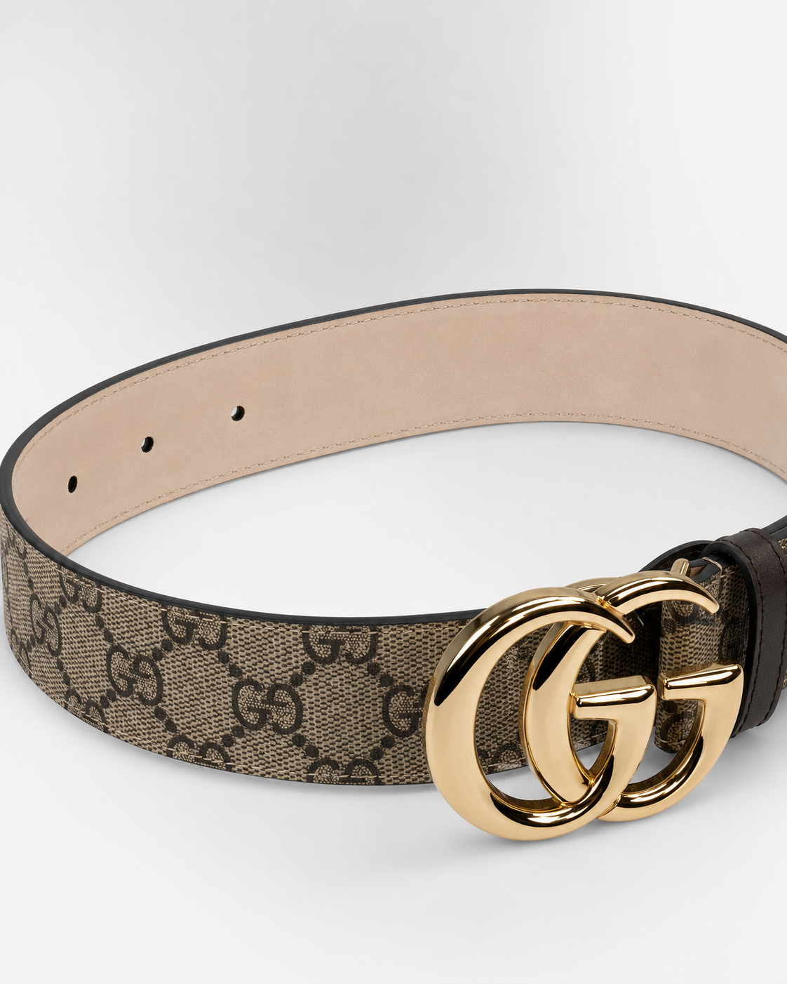 Brown/ beige/ Dark brown/ black Gold-Tone Buckle Belt - Product image 2