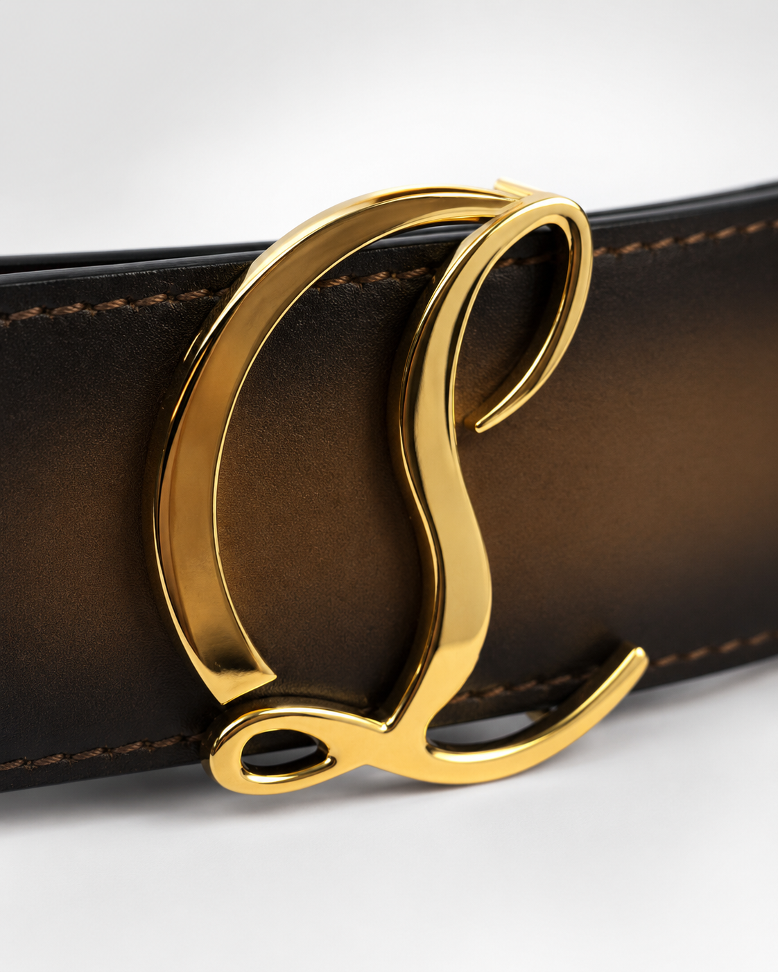 Dark brown/ Red inner lining Gold-Tone Buckle Belt - Product image 3