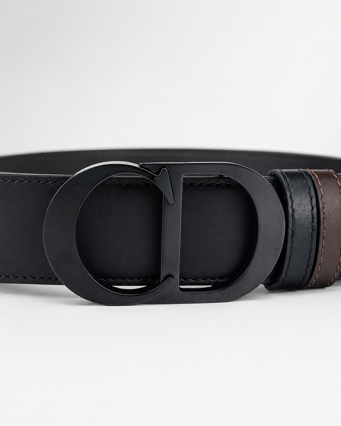 Black/ Brown Reversible Dark Metal Buckle Belt - Product image 3