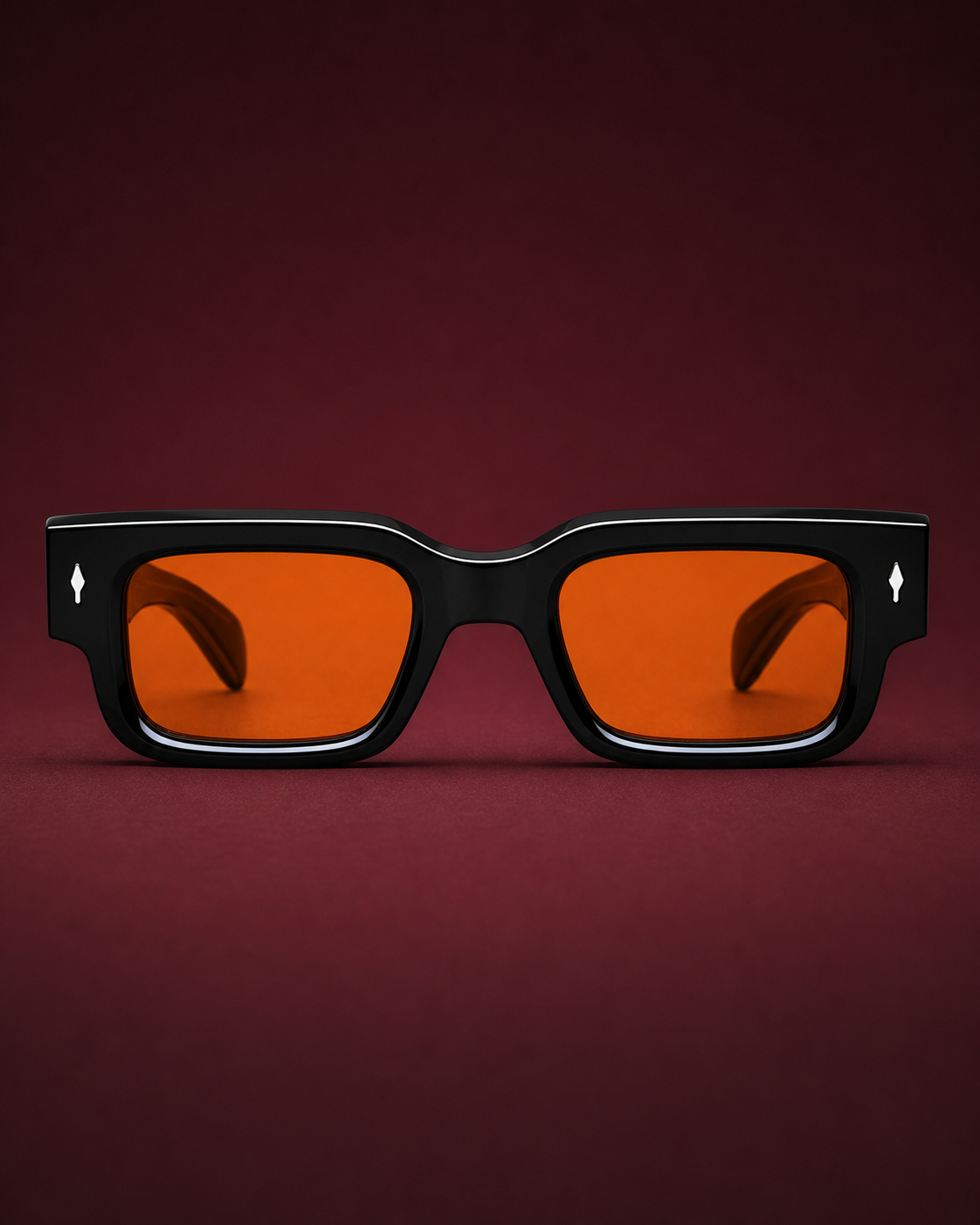 JMM — Black Amber Rectangular Sunglasses