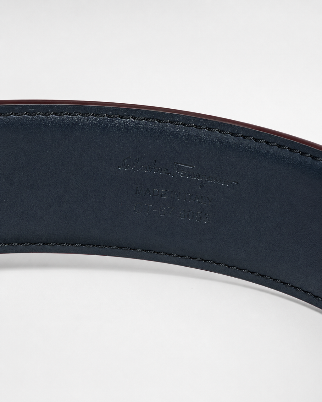 Black/ Burgundy Reversible Dark Metal Buckle Belt - Product image 4