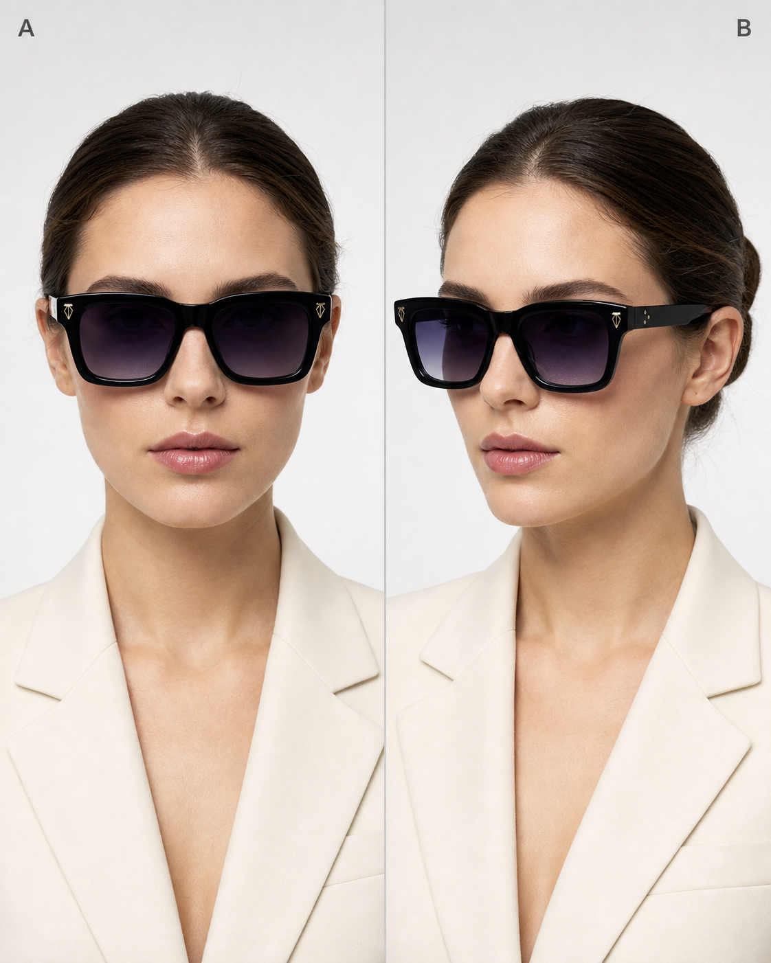 TH Black Purple Gradient Square Sunglasses