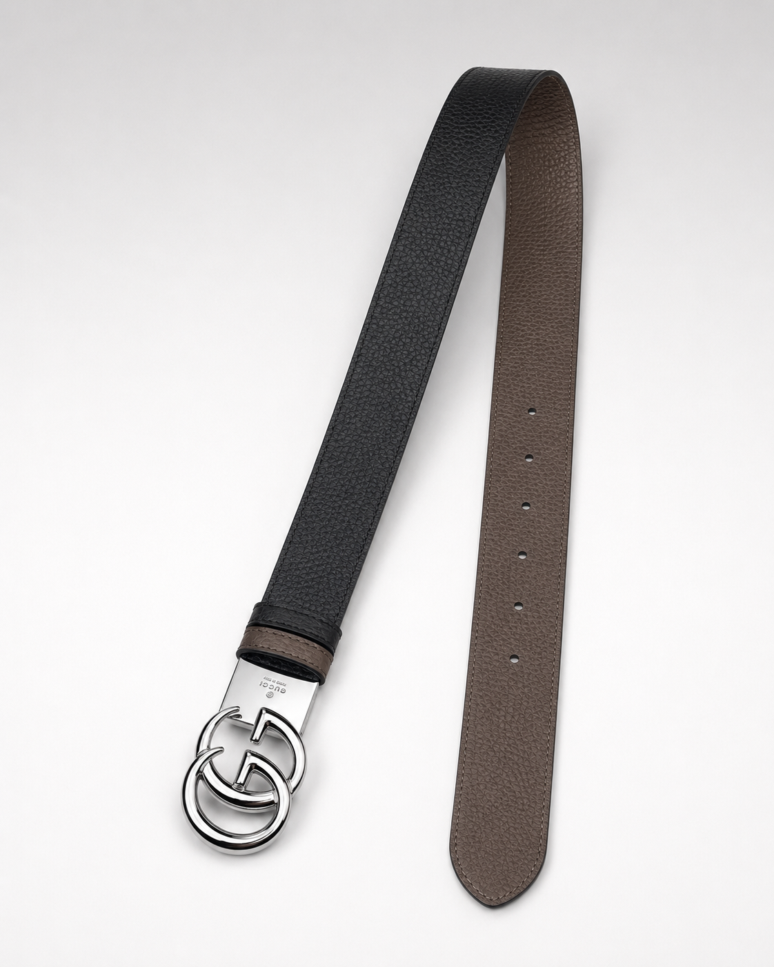 Black/ Brown Reversible Silver-Tone Buckle Belt - Product image 5