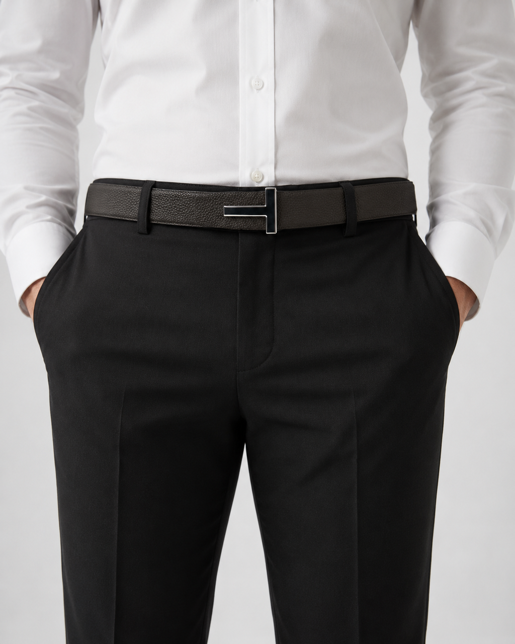 Dark brown/ Black Reversible Silver-Tone Buckle Belt - Product image 6