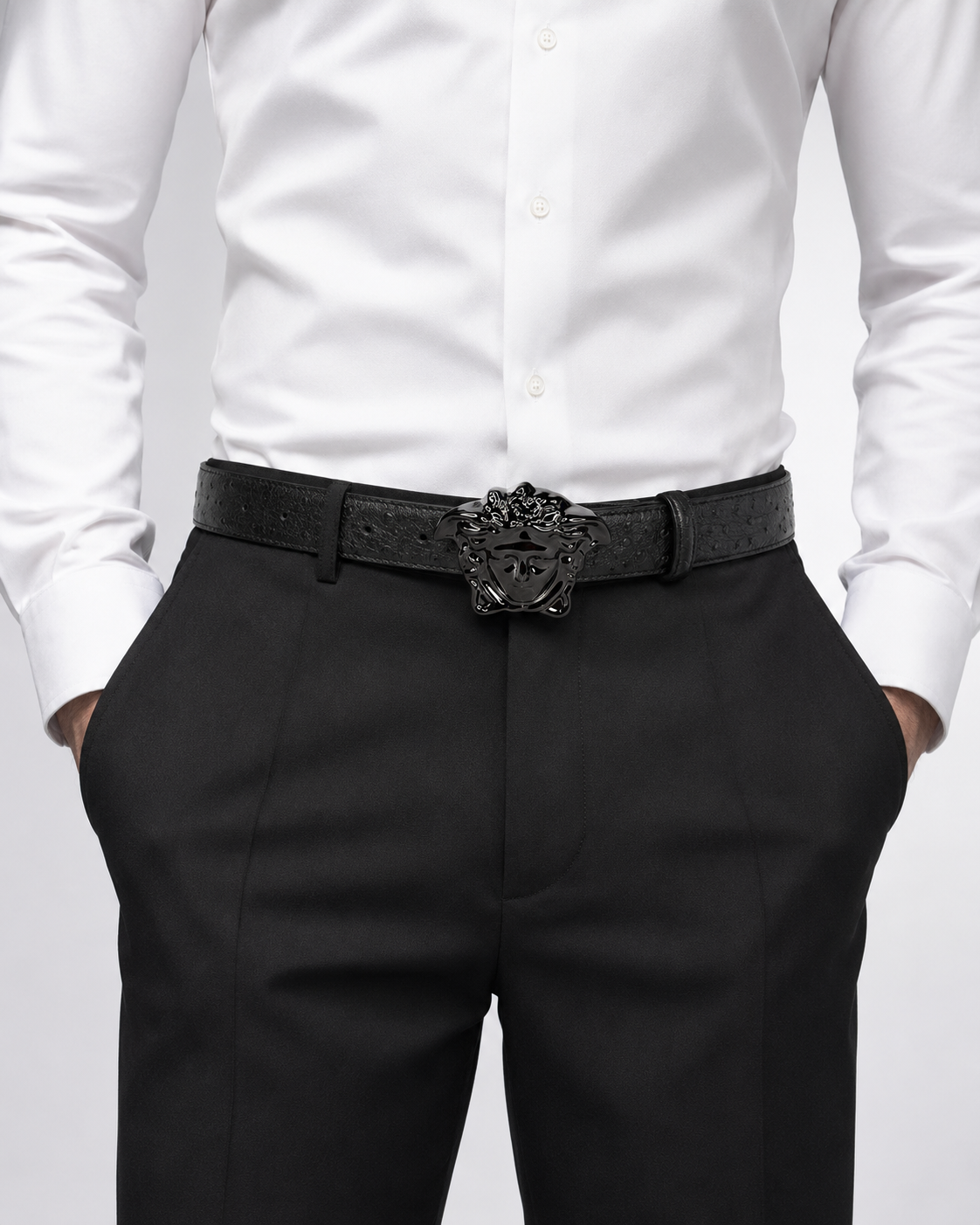 Black/ Black gunmetal Dark Metal Buckle Belt - Product image 7