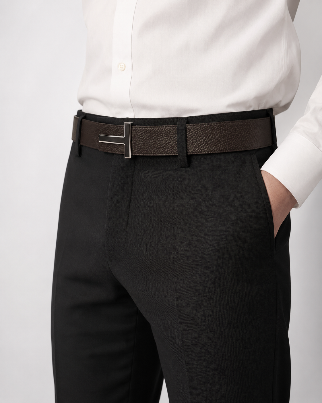 Dark brown/ Black Reversible Silver-Tone Buckle Belt - Product image 7
