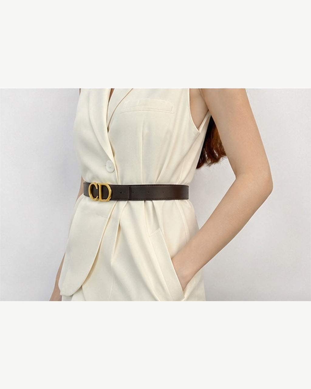 Black/ Dark brown Reversible Gold-Tone Buckle Belt - Product image 8
