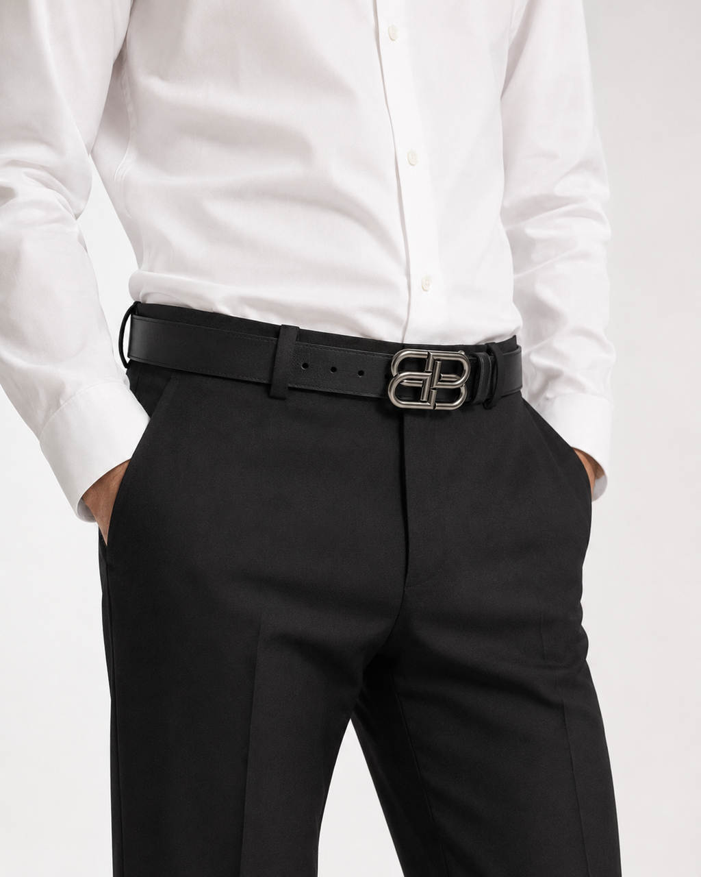 Black/ Gunmetal/ dark silver Dark Metal Buckle Belt - Product image 8