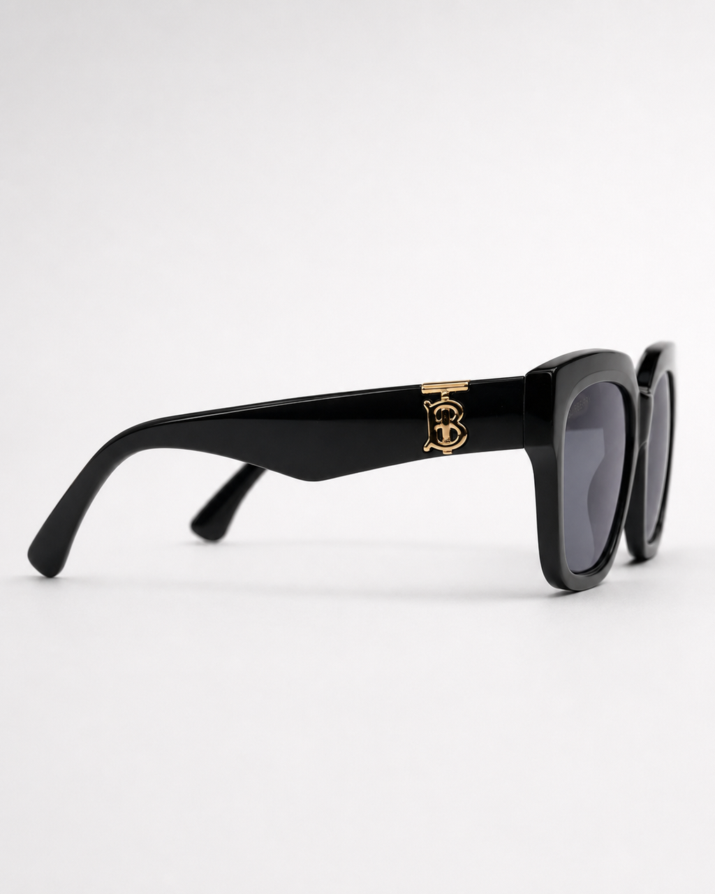 BRBRY — BB Black Gold Monogram Square Sunglasses