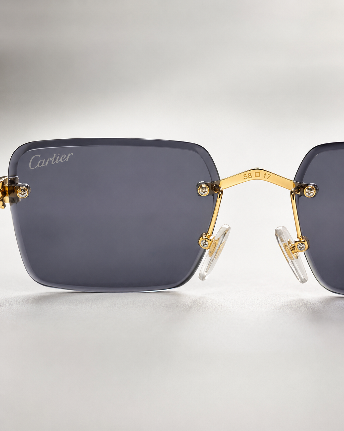 CR Rose Crest Geometric Rimless Sunglasses