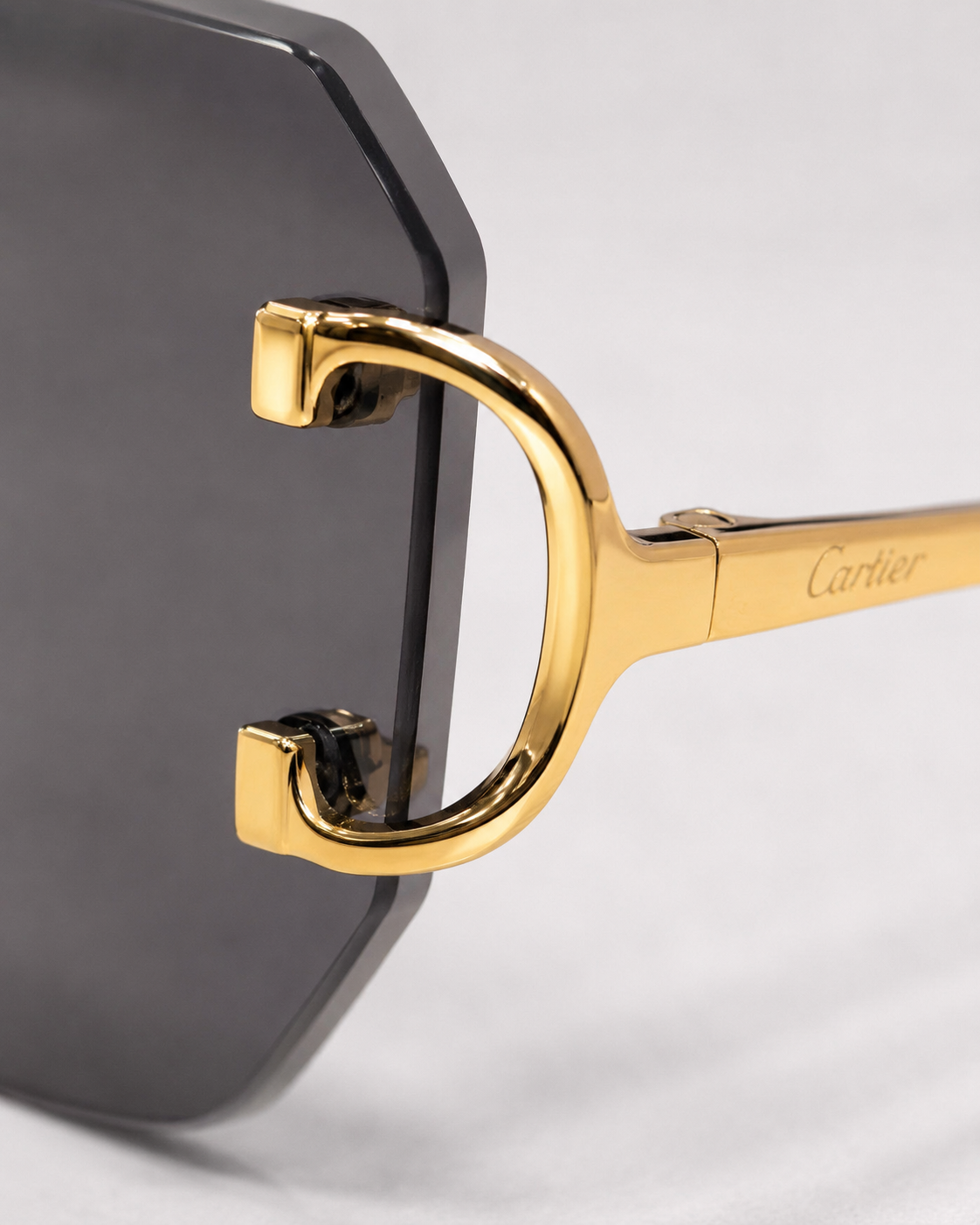 CR Signature C Geometric Rimless Sunglasses