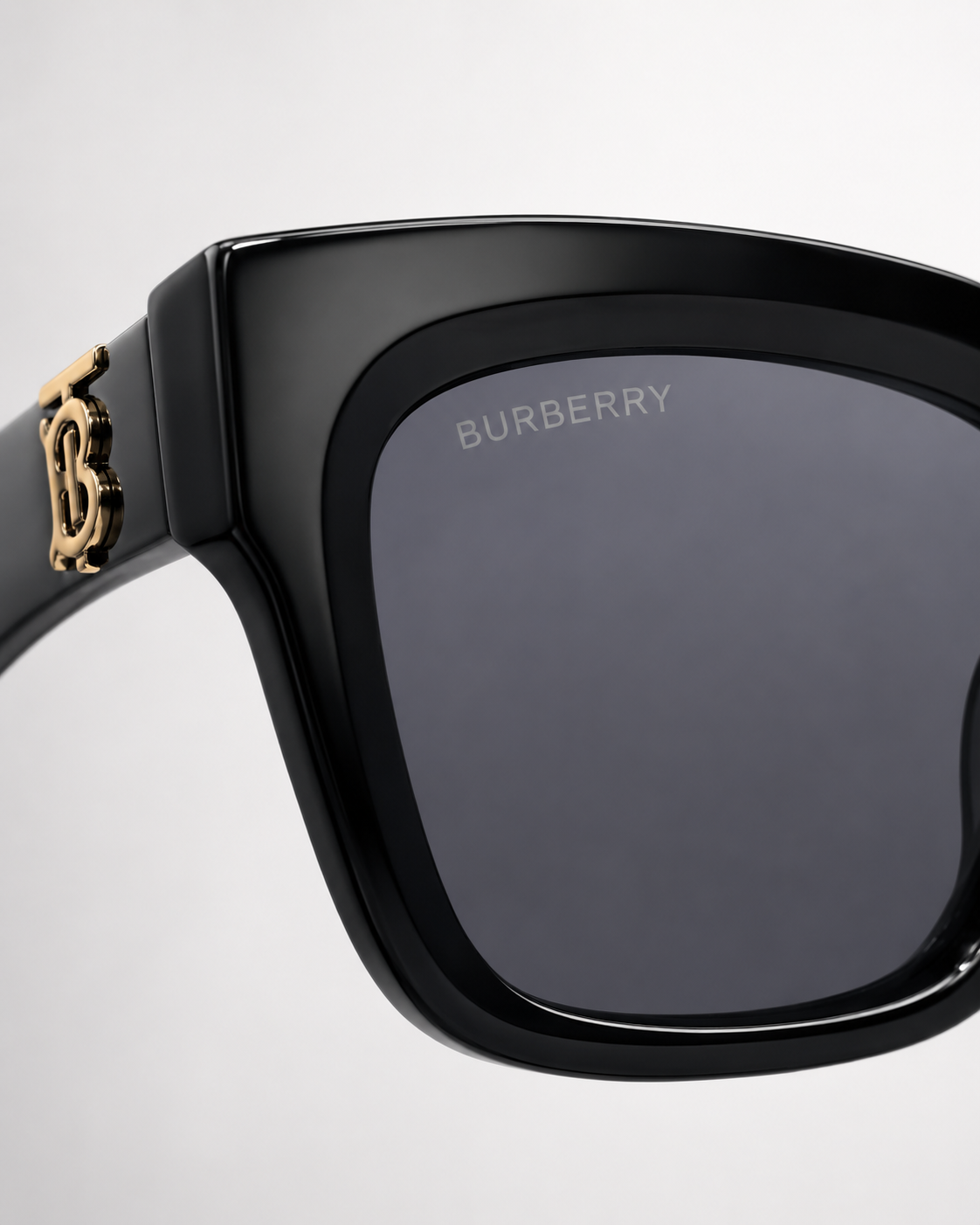 BRBRY — BB Black Gold Monogram Square Sunglasses