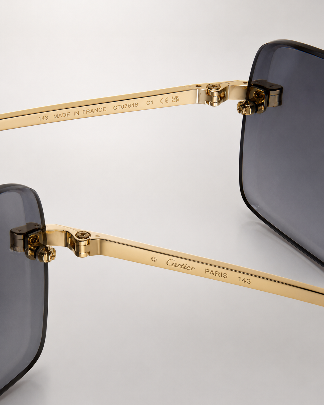CR Rose Crest Geometric Rimless Sunglasses