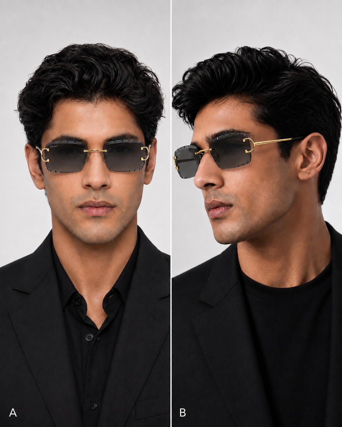 CR Signature C Rimless Faceted Sunglasses