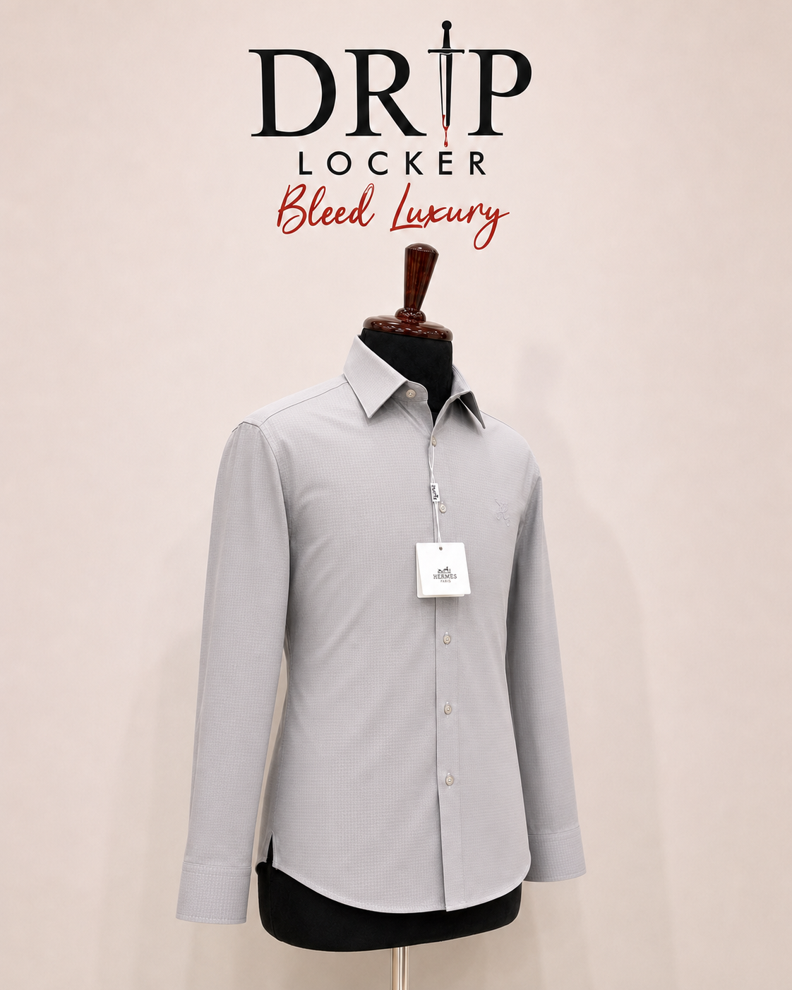 Men’s Light Grey Micro-Pattern Shirt - 79116FFB B216 4C20 8970 CE6825ED101D