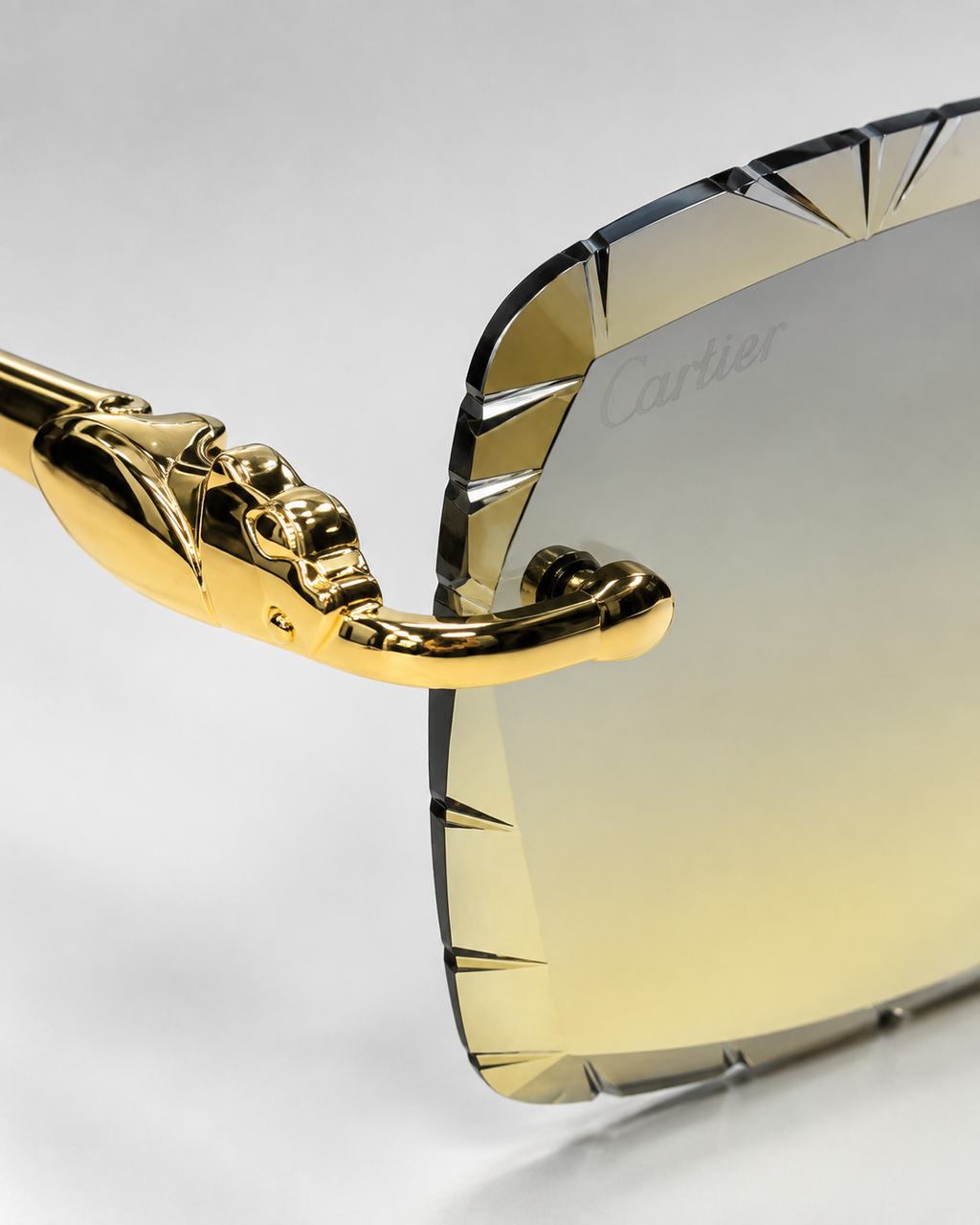 CR Sunfade Faceted Rimless Sunglasses