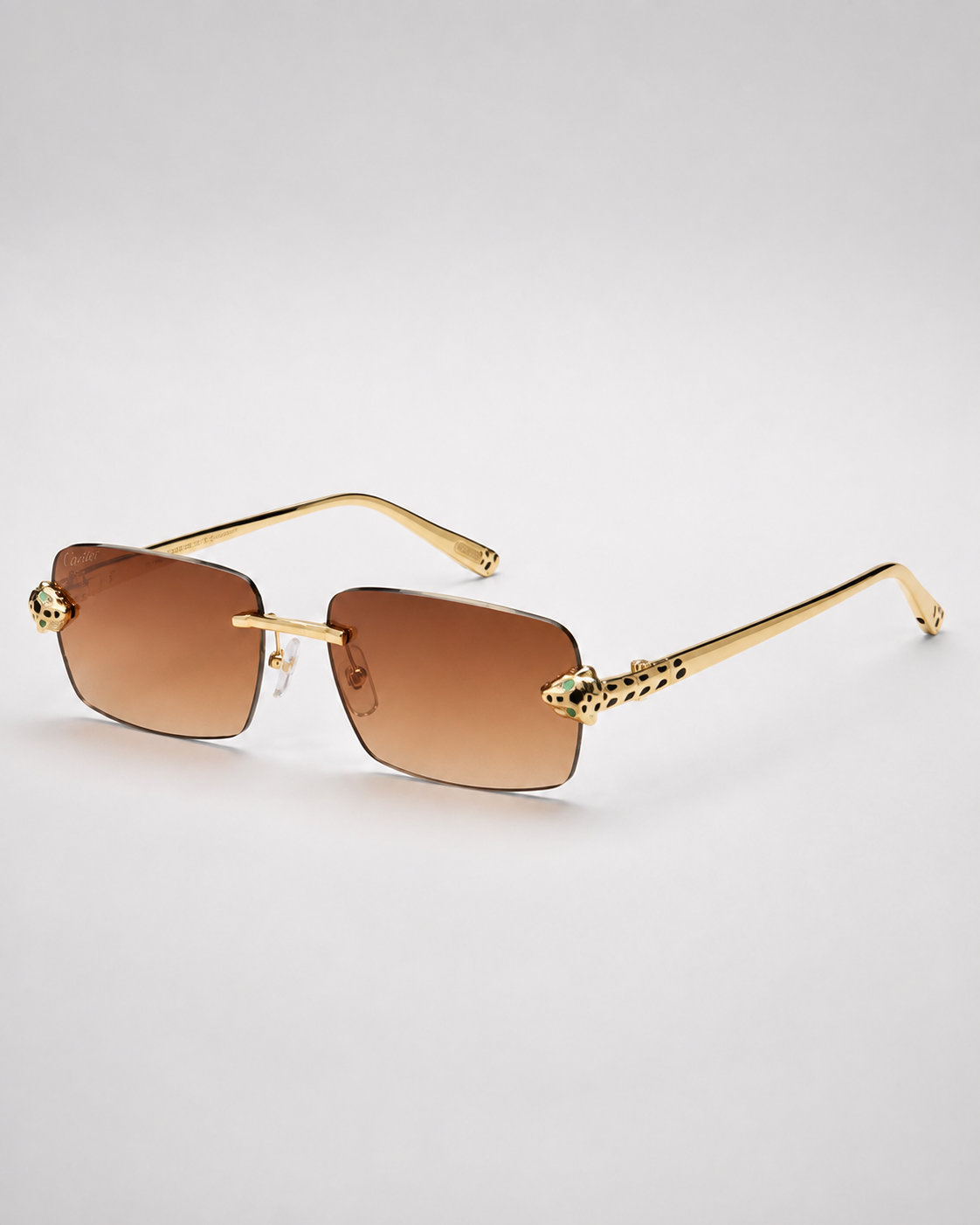 CR Panther Head Rimless Gradient Sunglasses