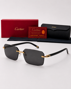 CR Black Temple Link Rimless Sunglasses