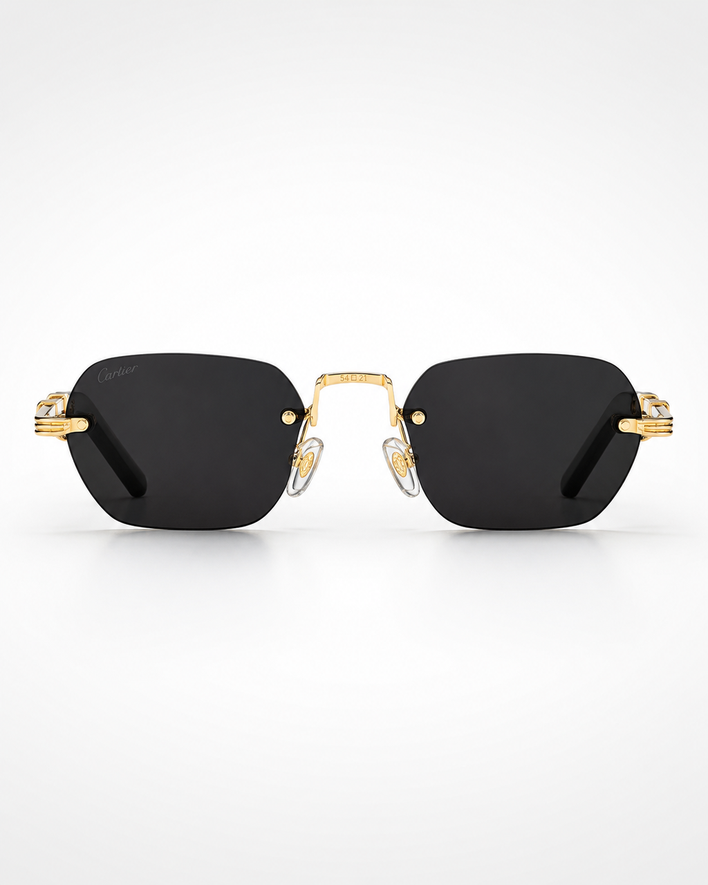 CR Pearl-Effect Temple Rimless Sunglasses