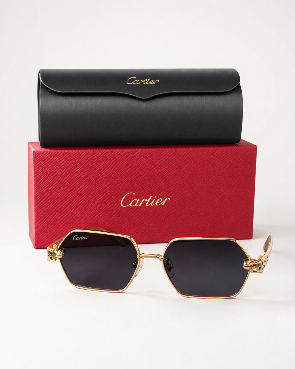 CR Spotted Panther Geometric Sunglasses