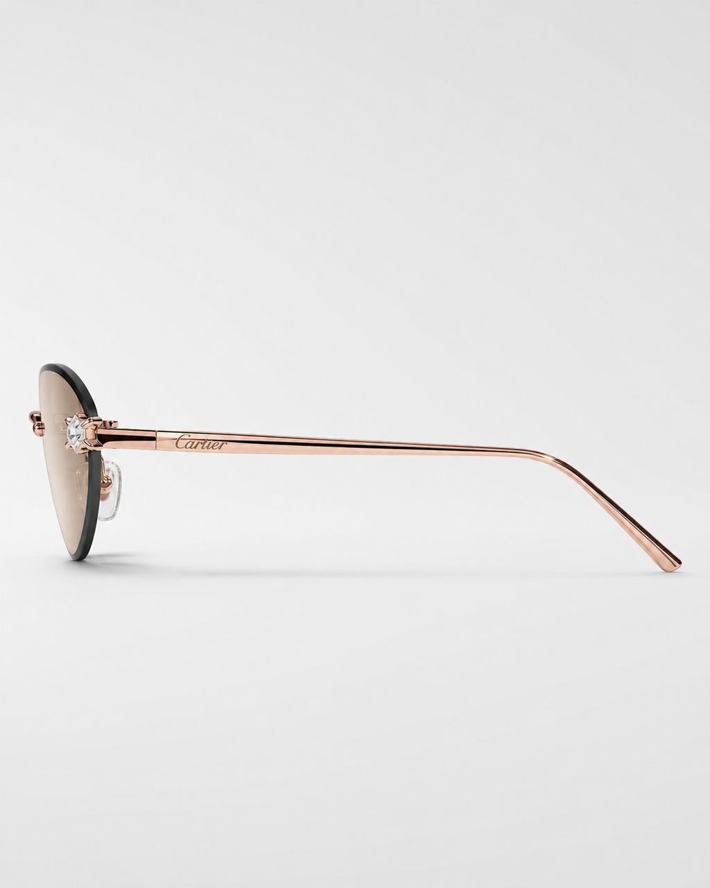 CR Crystal Accent Oval Rimless Sunglasses