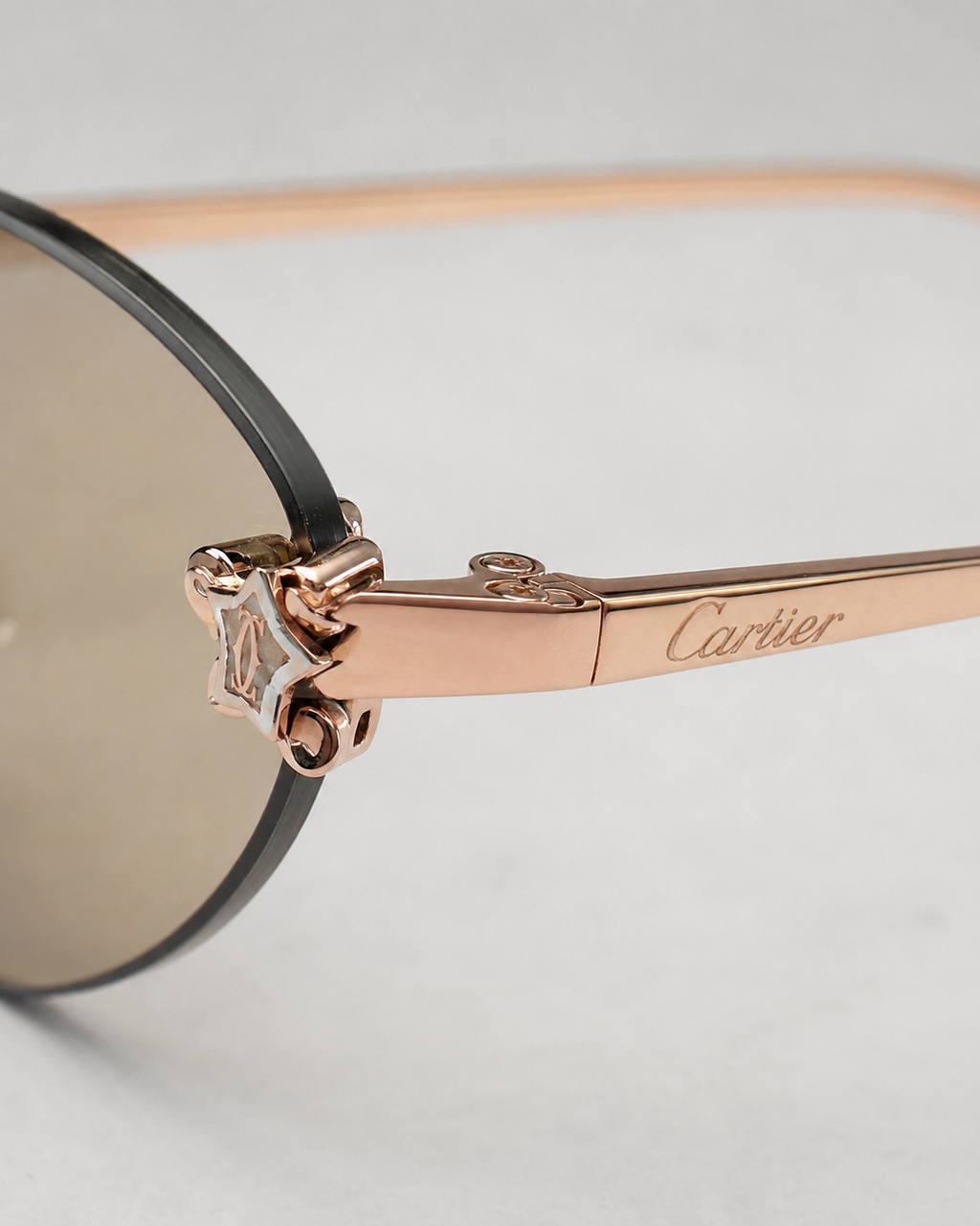 CR Crystal Accent Oval Rimless Sunglasses