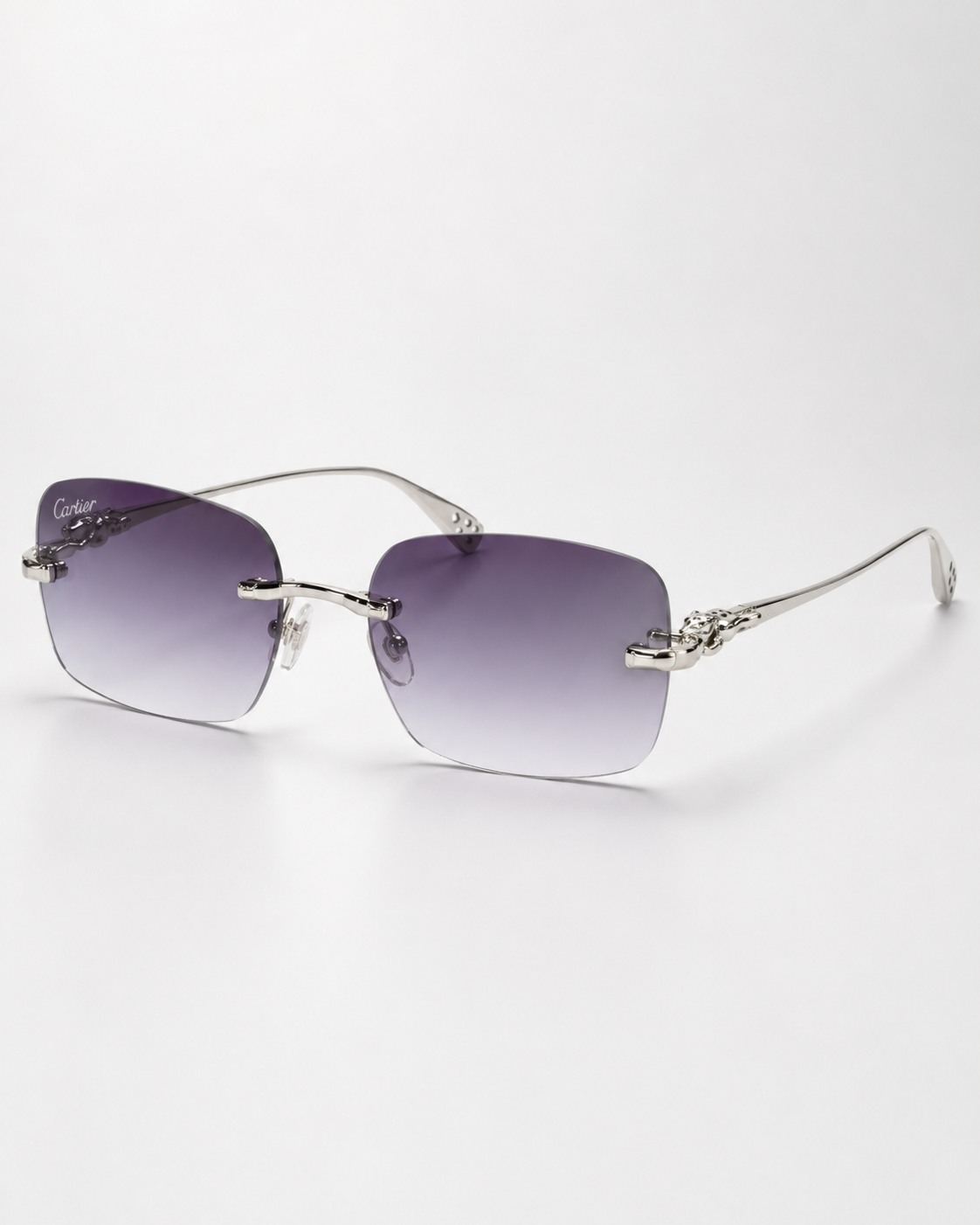 CR Silver Panther Purple Gradient Sunglasses