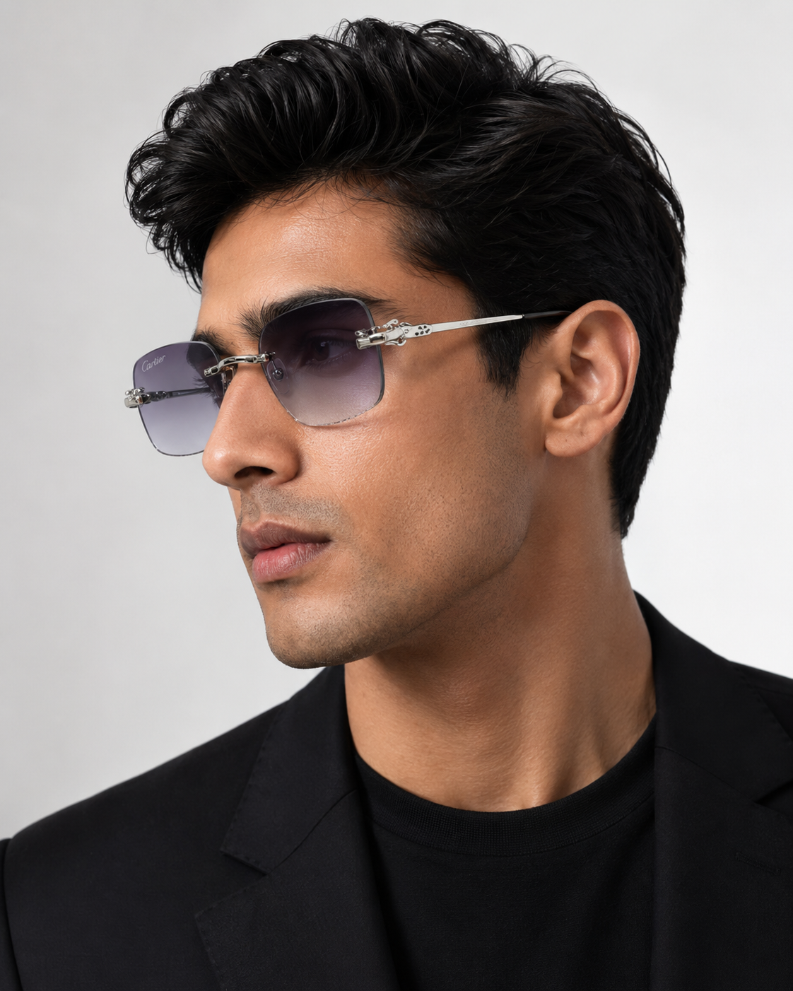 CR Silver Panther Purple Gradient Sunglasses