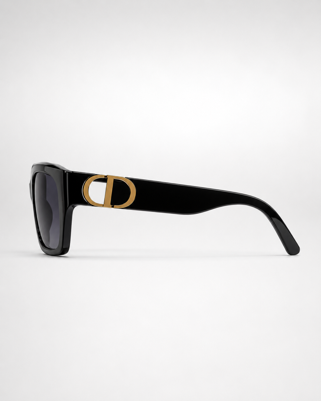 CD Black Gold Oversized Square Sunglasses