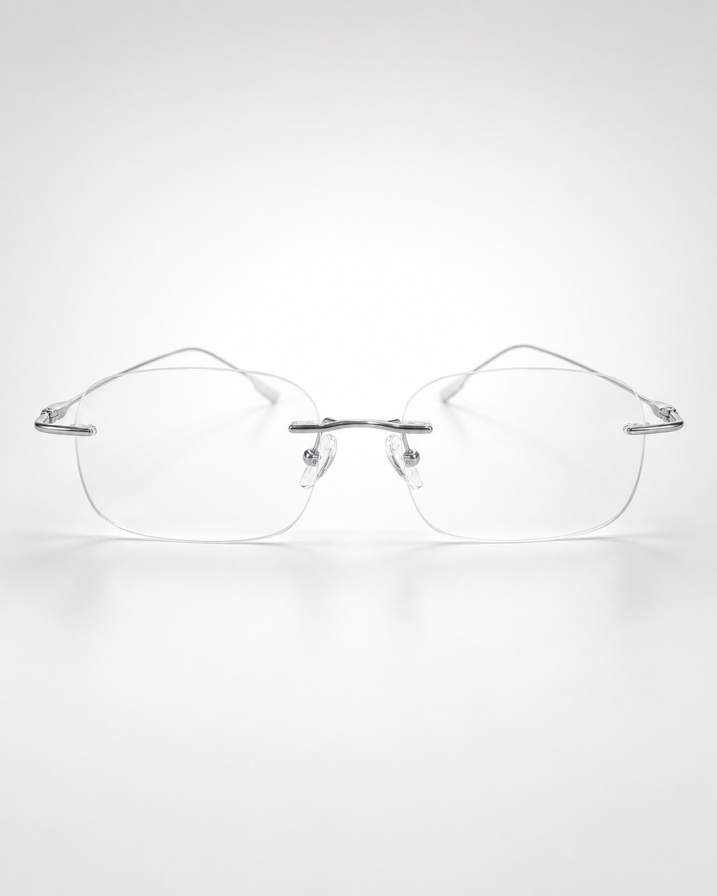 CD Silver Rimless Rectangular Eyeglasses