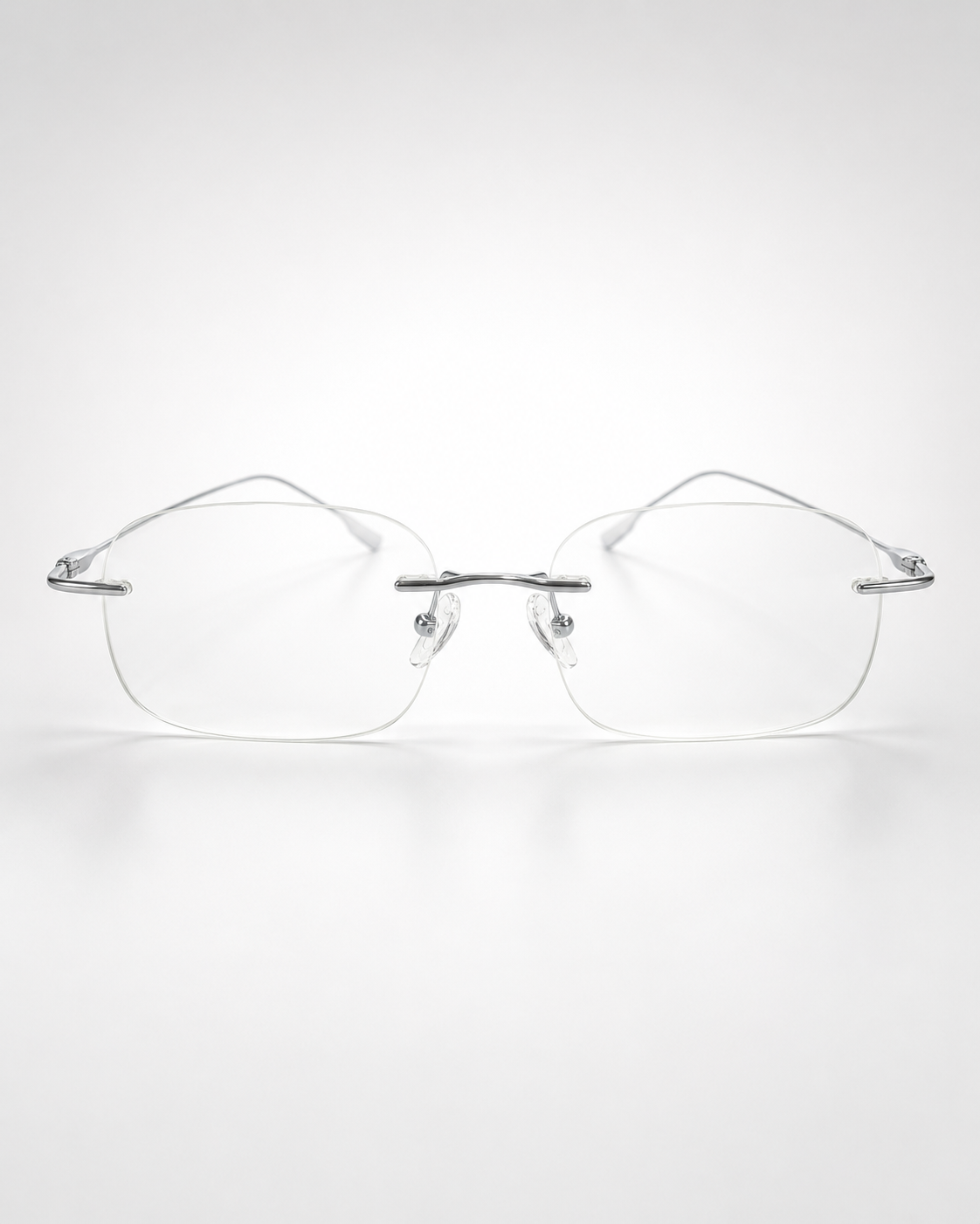 CD Silver Rimless Rectangular Eyeglasses