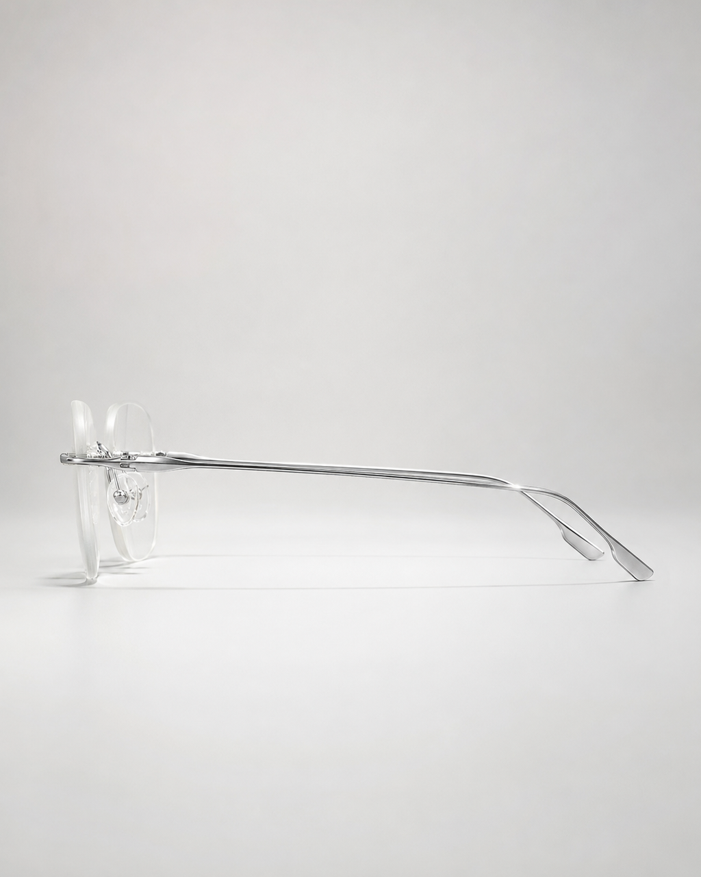 CD Silver Rimless Rectangular Eyeglasses