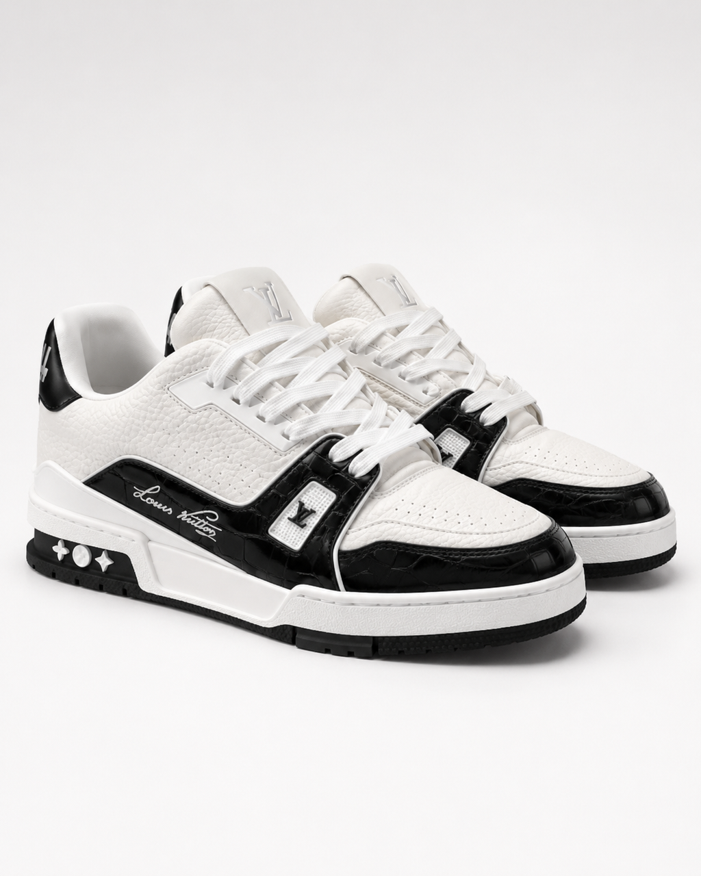 Men’s Black & White Croc-Effect Sneakers - ChatGPT Image Jul 11, 2026, 05 32 35 PM (1)