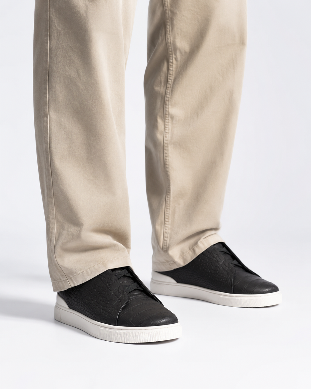 Men’s Black Croc-Effect Slip-On Sneakers - ChatGPT Image Jul 11, 2026, 05 43 38 PM (1)
