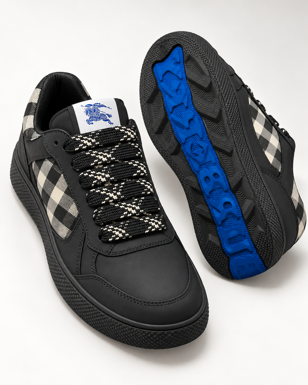 Men’s Black Check Low-Top Sneakers - Codex Image 22 Sept 2026, 14 19 23