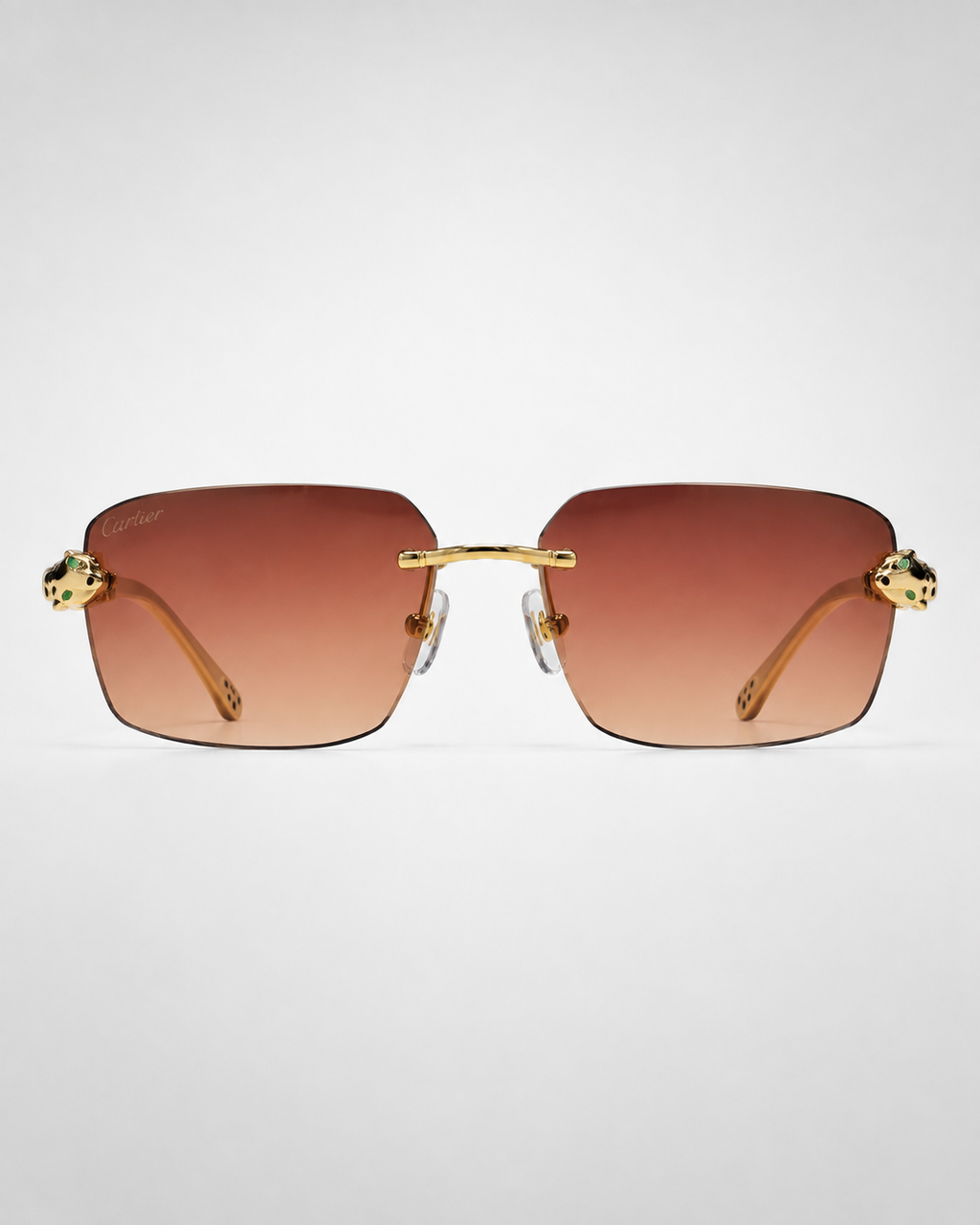 CR Panther Head Rimless Gradient Sunglasses