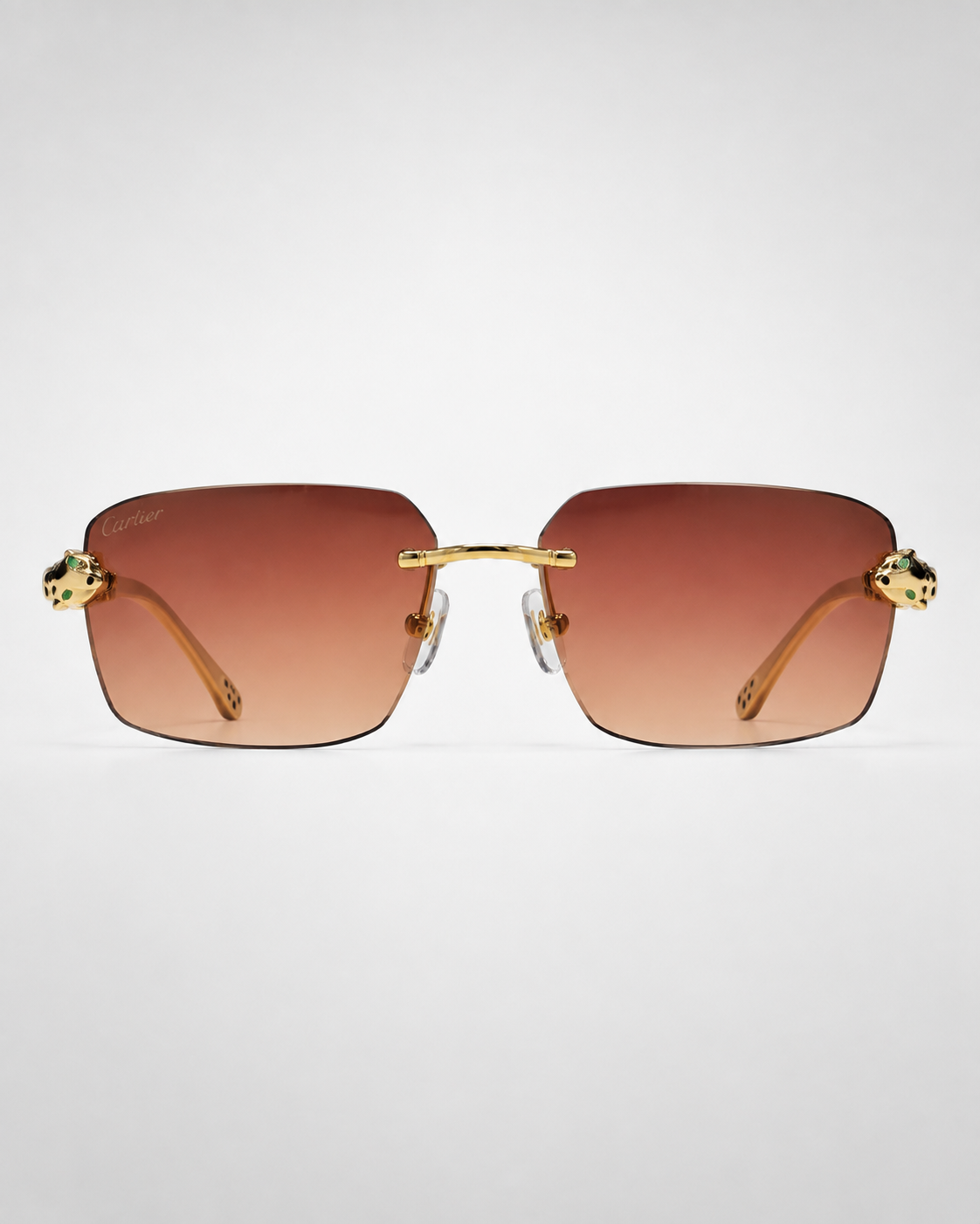 CR Panther Head Rimless Gradient Sunglasses