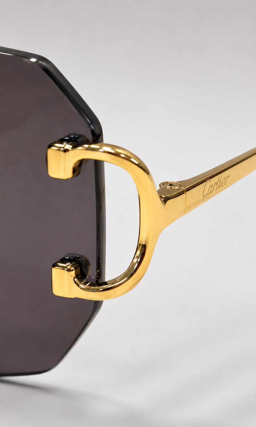 CR Signature C Geometric Rimless Sunglasses