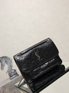 Saint Laurent Niki Medium in Vintage Leather — Black/Silver — Article 1158
