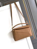 Loewe Medium Puzzle Edge â€” Caramel Grained Calfskin / Gold — Article 1018