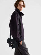 Prada Re-Nylon and Saffiano Leather Flap Shoulder Bag - Black — Article 1241